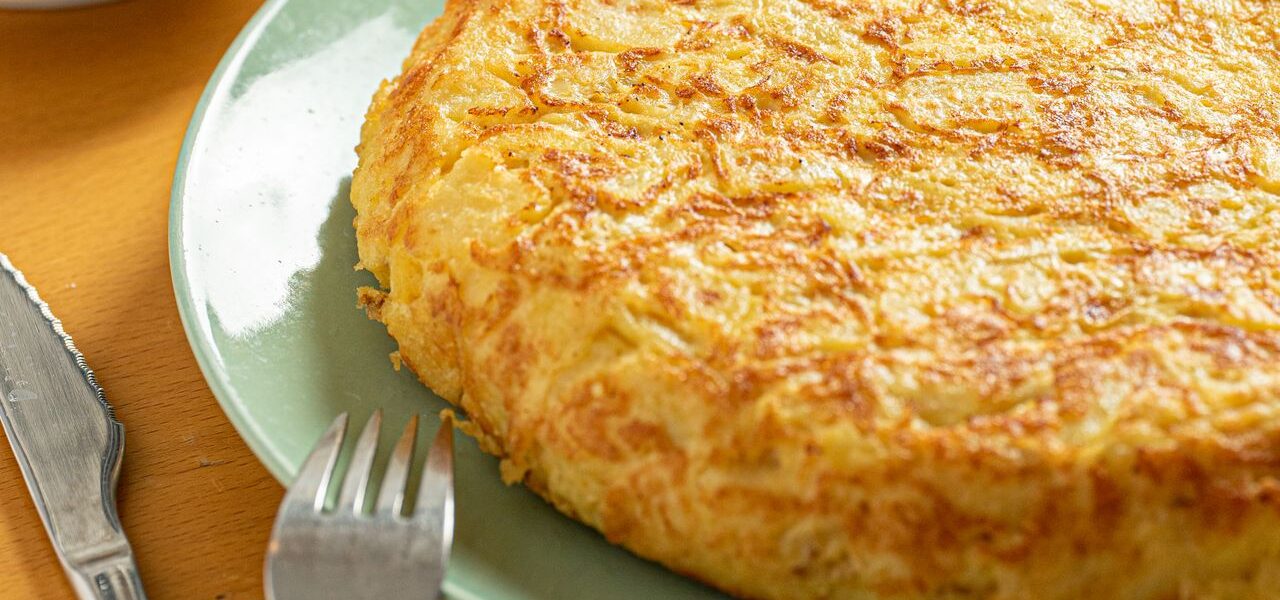 Tortilla de patatas jugosa