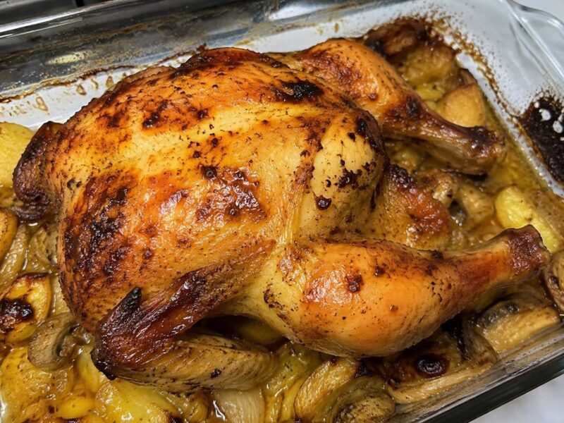 Pollo al horno jugoso